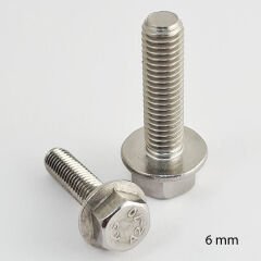 M6 Paslanmaz  Flanşlı Civata Çeşitleri DIN6921