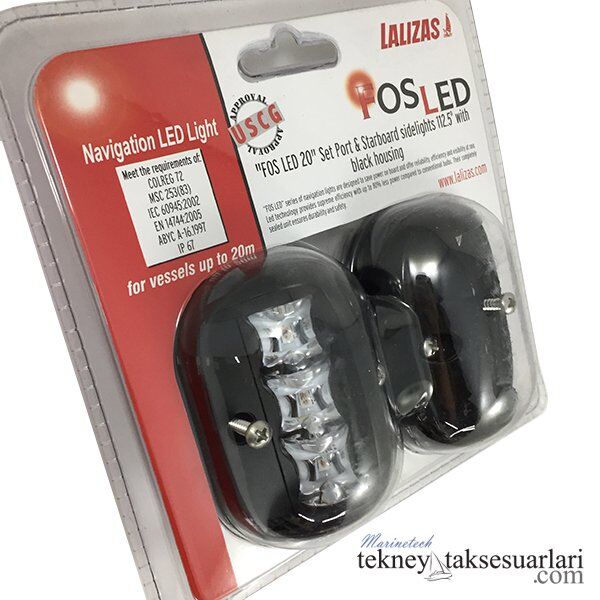 12-24 Volt, Siyah İskele sancak Feneri, Fos Led20