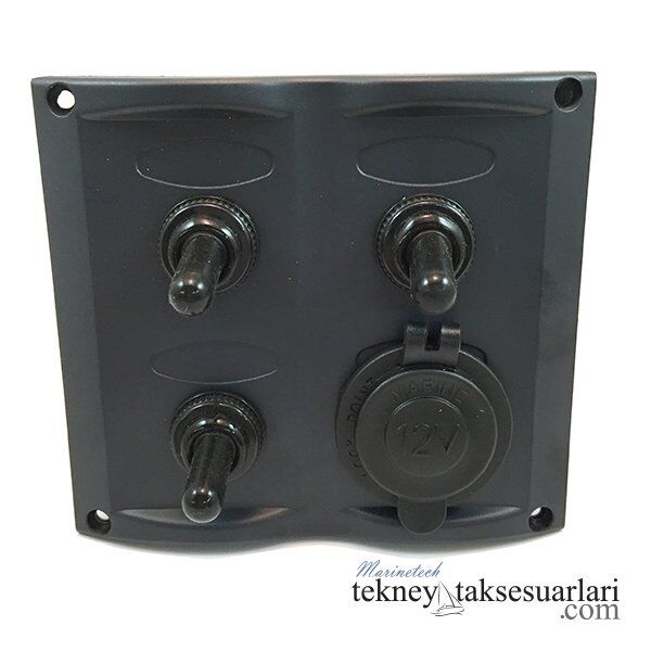 3'lü, İzoleli, Çakmak Soketli, Switch Panel Sigortalı