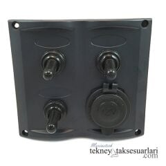 3'lü, İzoleli, Çakmak Soketli, Switch Panel Sigortalı