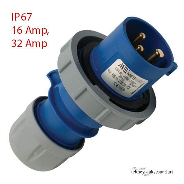 IP67 16 Amp. 32 Amp. Sahil Besleme Erkek Fişi