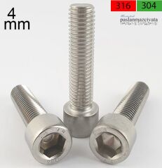 M4 Paslanmaz İmbus Civata Çeşitleri DIN912