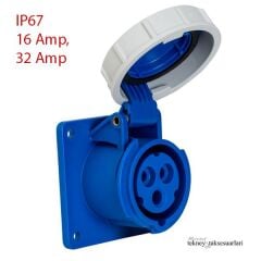 IP67  16 Amp. 32 Amp. Sahil Besleme Prizi (Düz)