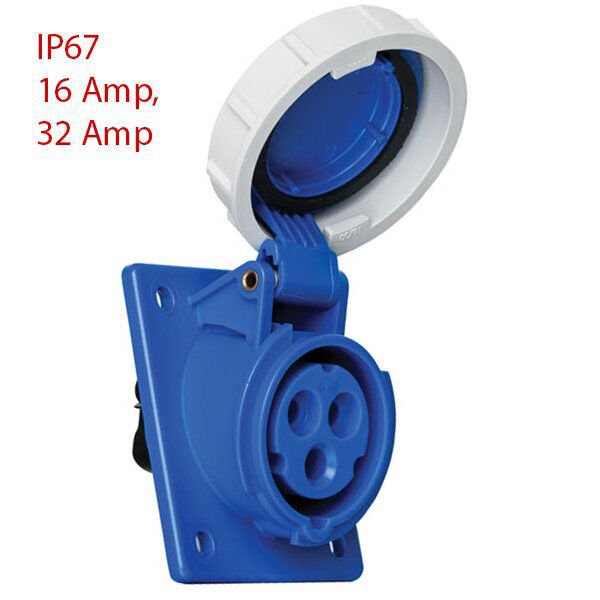 IP67 16 Amp. 32 Amp. Sahil Besleme Prizi (Eğik)
