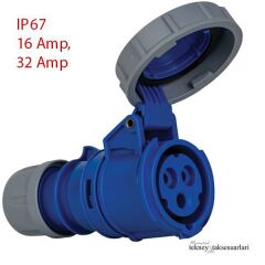 IP67 16 Amp. 32 Amp. Sahil Besleme Uzatma Prizi