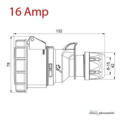 IP67 16 Amp. 32 Amp. Sahil Besleme Uzatma Prizi