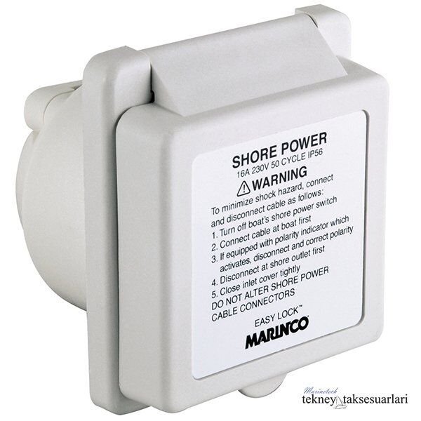 16 Amp. Marinco Plastik Güverte Prizi