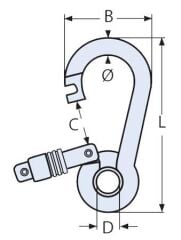 Karabina Somun Kilit Dışa açılır - Gözlü Çeşitleri