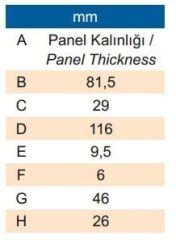Mobella kanatlı tip kapı kilidi