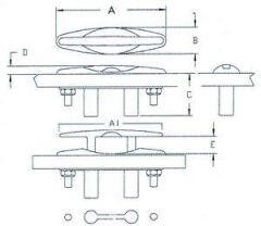 Paslanmaz Gömme Koç boynuzu 134mm