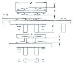 Paslanmaz Gömme Koç boynuzu 134mm