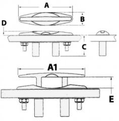 Paslanmaz Gömme Koç boynuzu 164mm