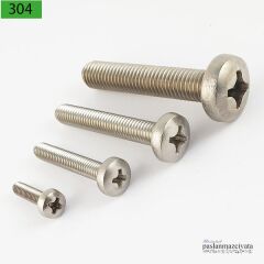 M2.5 Paslanmaz Yıldız Silindir Baş Vida Çeşitleri (YSB) DIN7985