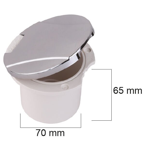 Duş Yuvası - Düz Kapaklı, Krome Kapaklı Gömme Tip Tekne Duş Kutusu