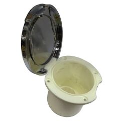 Duş Yuvası - Düz Kapaklı, Krome Kapaklı Gömme Tip Tekne Duş Kutusu