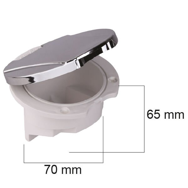 Duş Yuvası - Yan Montaj, Krome Kapaklı Tekne Duş Kutusu