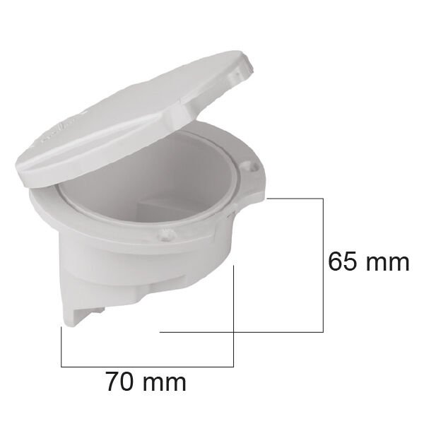 Duş Yuvası - Yan Montaj, Beyaz Kapaklı Tekne Duş Kutusu