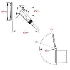 Beyaz Duş Spreyi, 3m Hortumlu, Kapaklı, Beyaz Kılıflı