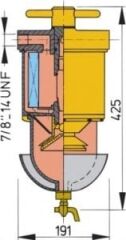 Vetus WS750 su ayırıcı/mazot filtresi