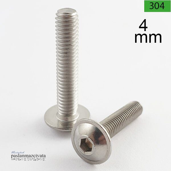 M4 Paslanmaz Pullu Bombe Baş İmbus Civata Çeşitleri
