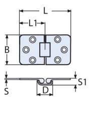 70 x 42, 316 Kalite Paslanmaz  Menteşe