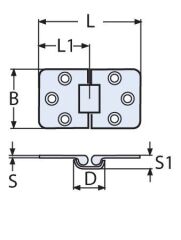 70 x 42, 316 Kalite Paslanmaz  Menteşe