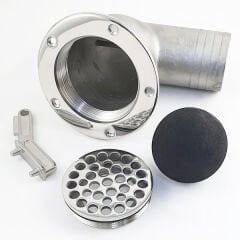 50mm, Paslanmaz Yer Süzgeçi, çekvalfli Tahliye, Yer Sifonu