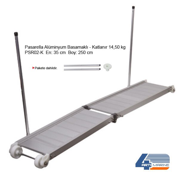 35 x 250 Alüminyum Katlanır Pasarella