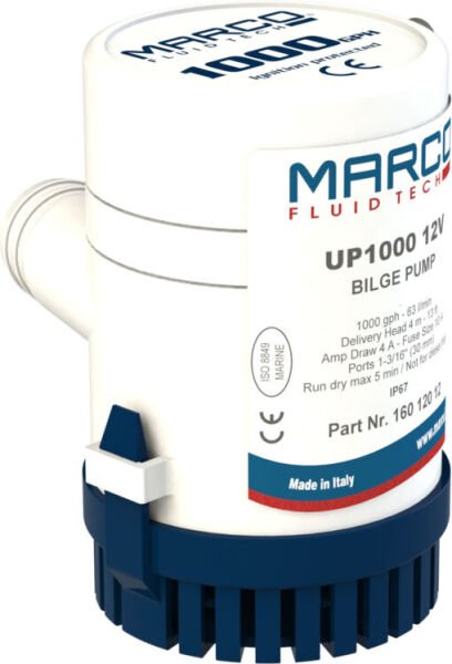 Marco UP1000 12V Sintine Pompası - 63 L/Dakika Yüksek Kapasiteli Tahliye Pompası