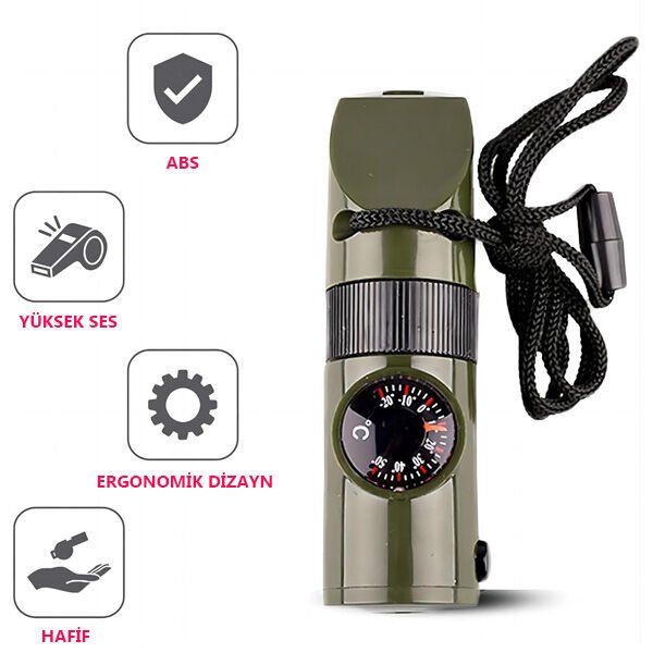 Çok Fonksiyonlu Dış Mekan Düdük ve Pusula