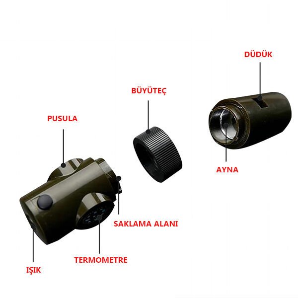 Çok Fonksiyonlu Dış Mekan Düdük ve Pusula