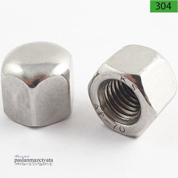 Paslanmaz 6 Köşe Yüksek Kör Somun Çeşitleri DIN917