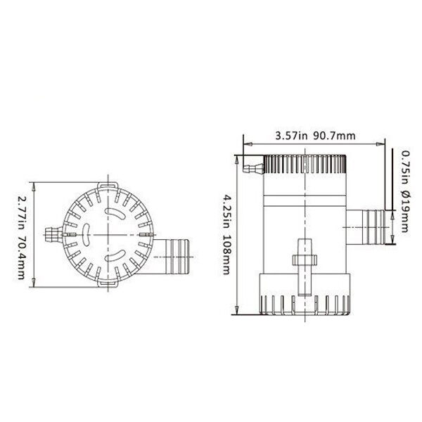 Seaflo 500 GPH 12V Manuel Sintine Pompası | SFBP1-G500-01 | 4Artı Marine