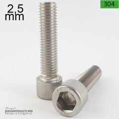 M2,5 Paslanmaz İmbus Civata Çeşitleri DIN912