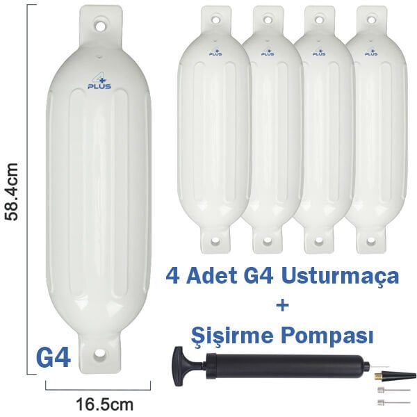 G4 Usturmaça Seti - 16,5 x 58 cm Tekne Usturmaçası (Şişirme Pompası Hediyeli)
