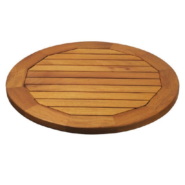 Masif Teak Ahşap Yuvarlak Masa Tablası - Çap 60 cm (32 mm Kalınlık)