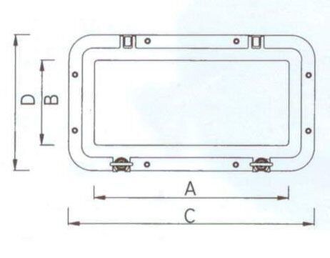 4PLUS Siyah Dikdörtgen Lumboz - 200x400 mm - ABS Plastik - İçten Montajlı