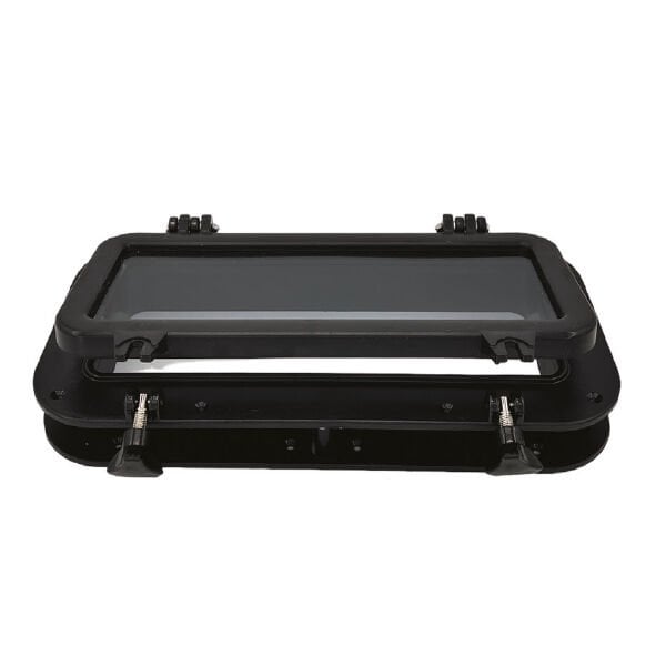 4PLUS Siyah Dikdörtgen Lumboz - 200x400 mm - ABS Plastik - İçten Montajlı