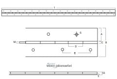 960 x 50 x 2mm, Paslanmaz Şerit Menteşe,  Boy Menteşe