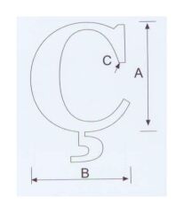 Ç Kabartma Harf Paslanmaz, 316 Kalite