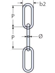Ø 4 mm Paslanmaz Uzun Bakla Zincir DIN763