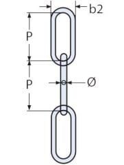 Ø 4 mm Paslanmaz Uzun Bakla Zincir DIN763