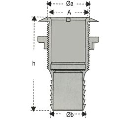1'' Hortum için Borda çıkışı, Krom kaplamalı