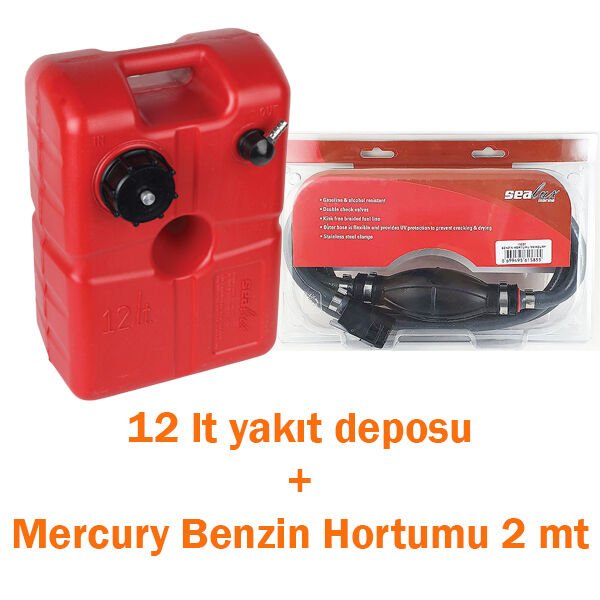 Mercury Uyumlu Dıştan Takma Yakıt Seti – 12L Depo + Komple Hortum ve Puar Seti