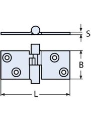 AYRILABİLİR MENTEŞE 38 X 90 X 3MM 316 KALİTE