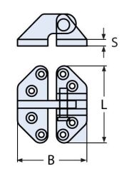 AYRILABİLİR MENTEŞE 65 X 74 X 6MM 316 KALİTE