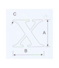 X Kabartma Harf Paslanmaz, 316 Kalite