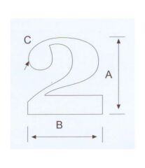 2 Kabartma Rakam Paslanmaz, 316 Kalite