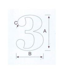 3 Kabartma Rakam Paslanmaz, 316 Kalite