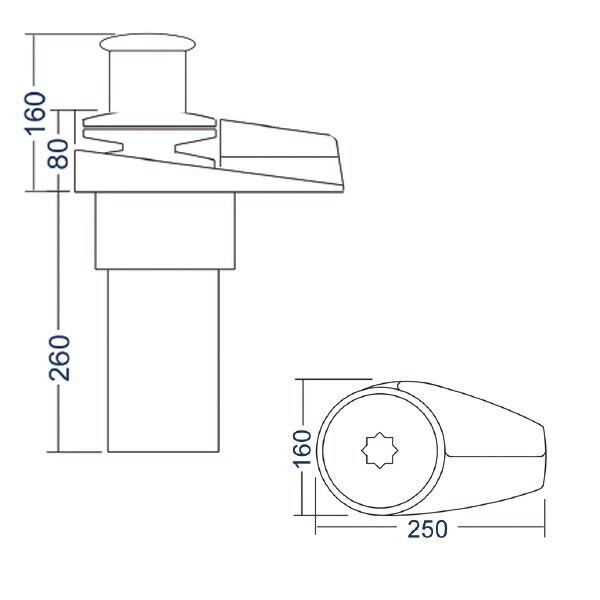 South Pacific VS1500 Dik Irgat - Krom Gövde (1500W / 24V)